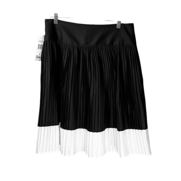 Ralph Lauren Skirt Black White Pleated Midi Preppy Old Money Elegant Size 6 NWT - Picture 2 of 9